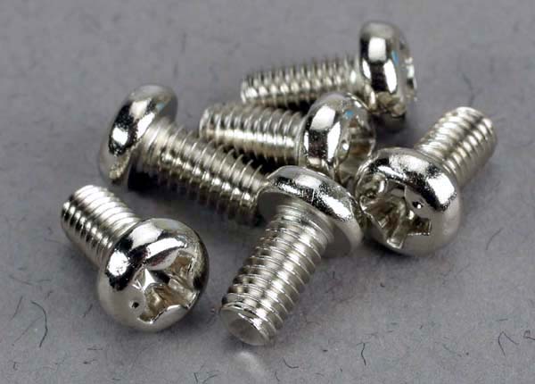 Traxxas 2558 Screws ,  3x6mm roundhead machine (6) - TRA2558