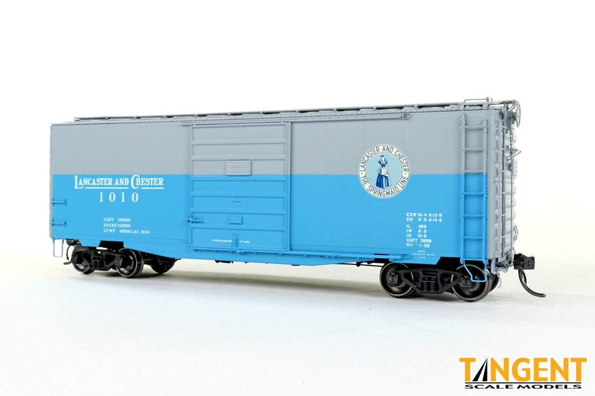Tangent HO Lancaster & Chester (L&C) Blue & Gray 1964+ 40′ PS-1 9' Door Boxcar - #1010