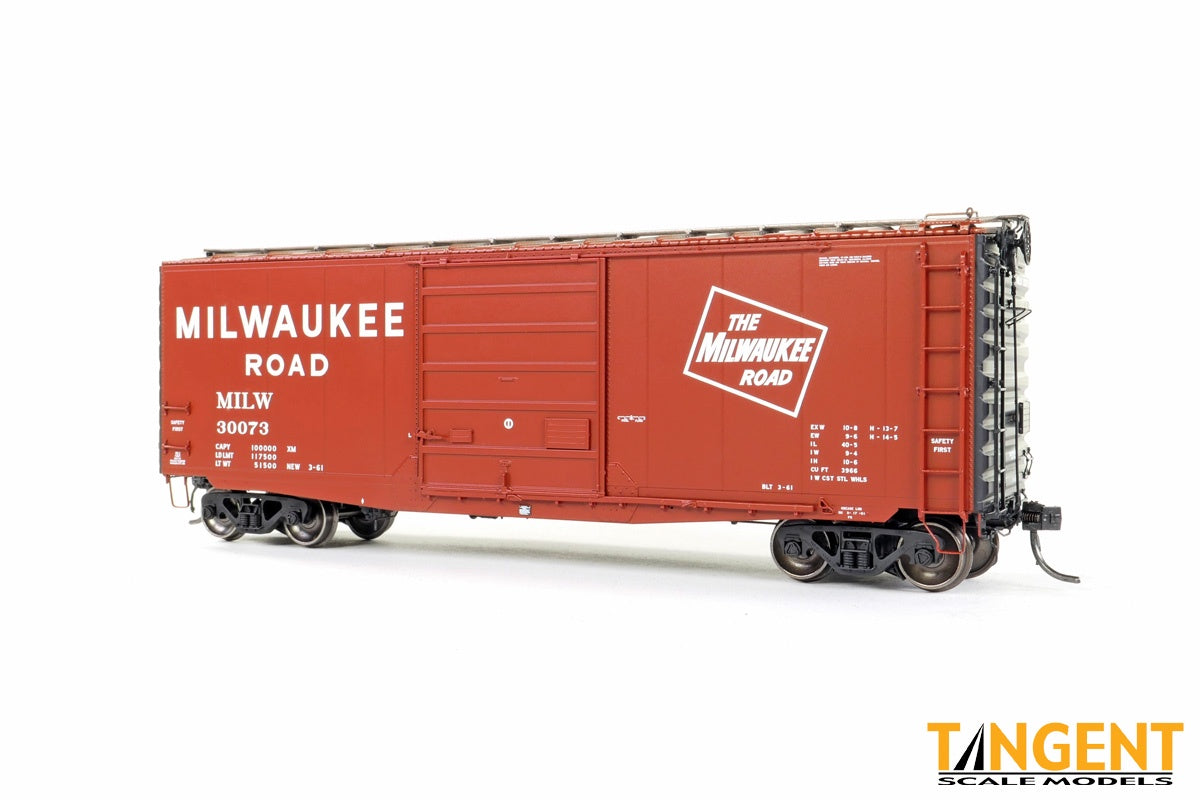 Tangent HO Milwaukee Road (MILW) Delivery 3-1961 w/ Superior Door 40′ PS-1 9' Door Boxcar - #30024