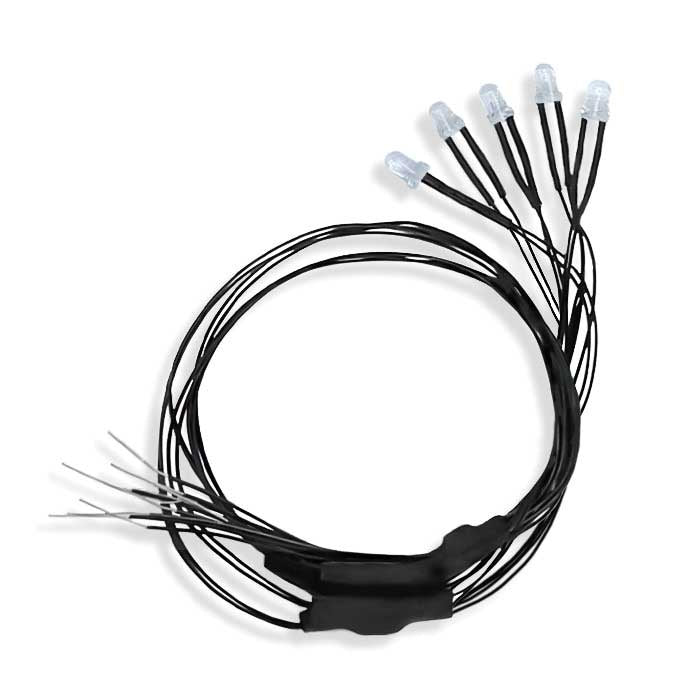 Evans Designs LED Lights 3mm Universal 7-19 Volt AC, DC, DCC pkg(5) -- White - 266-U30