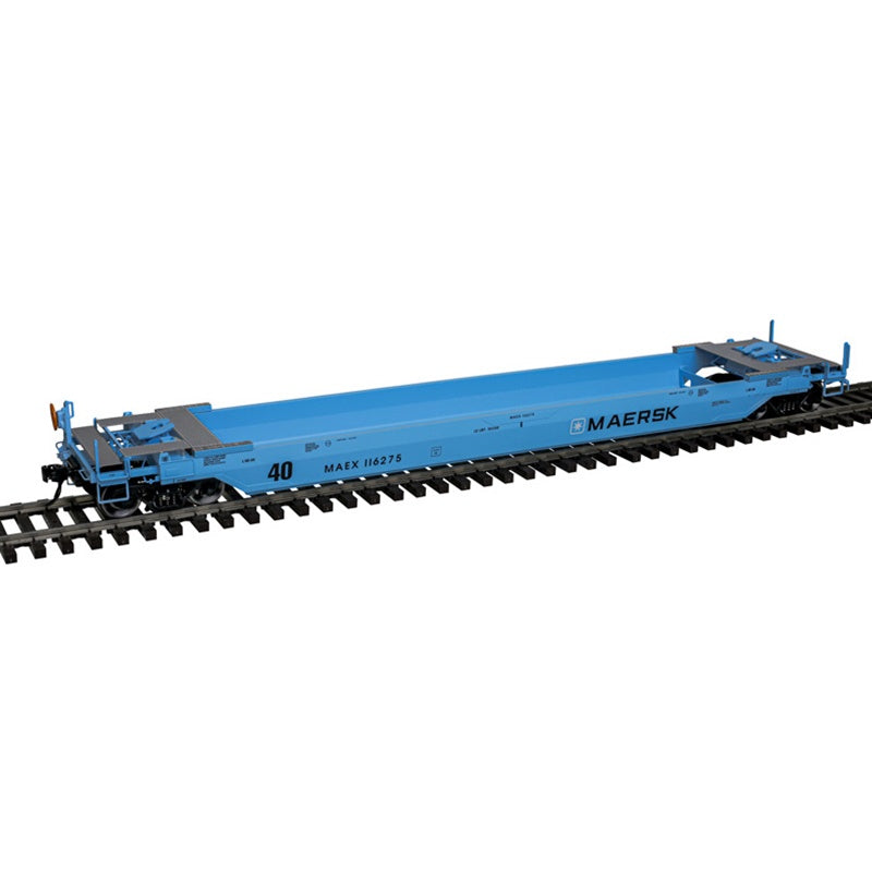 Atlas O 3001696  40' Rebuilt Well Car - 3-Rail - Ready to Run - Premier -- Maersk (blue, black) #116033
