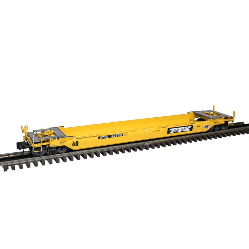 Atlas O 3001699  40' Rebuilt Well Car - 3-Rail - Ready to Run - Premier -- TTX (yellow, black, Early Logo) #59437