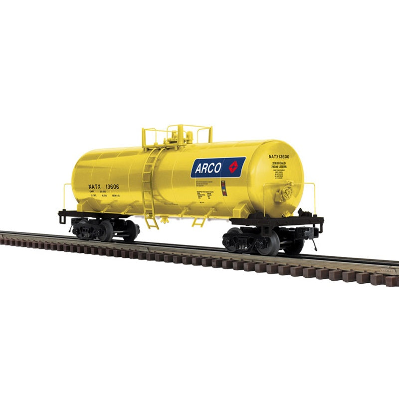 Atlas O 3001875  40' Modern Tank Car - 3-Rail - Ready to Run - Premier -- Arco NATX (yellow, blue, red) #13606