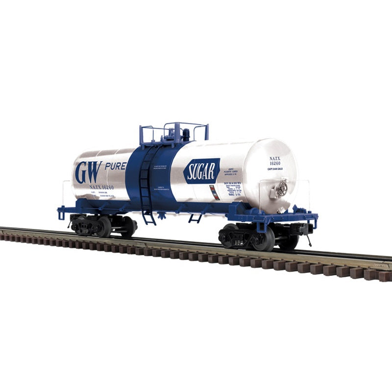 Atlas O 3001876  40' Modern Tank Car - 3-Rail - Ready to Run - Premier -- GW Sugar NATX (white, blue) #16260