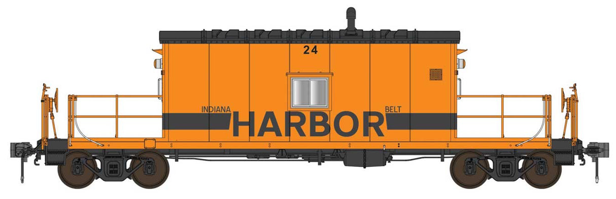 English's Model Railroad HO N9 Transfer Caboose - Ready to Run -- Indiana Harbor Belt (IHB) #17 (1980s, orange, black)