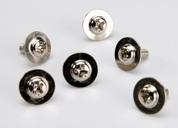 Traxxas 3185X Screws, 3x8mm washerhead machine (large head for Motor Mount) (6) - TRA3185X