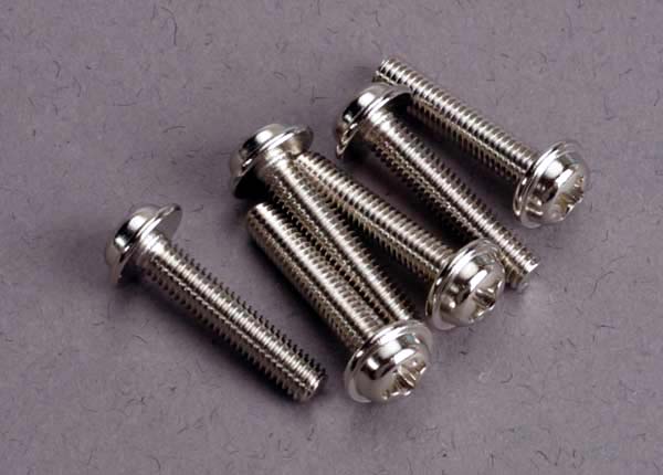 Traxxas 3187 Screws , 3x15mm washerhead machine (6) - TRA3187