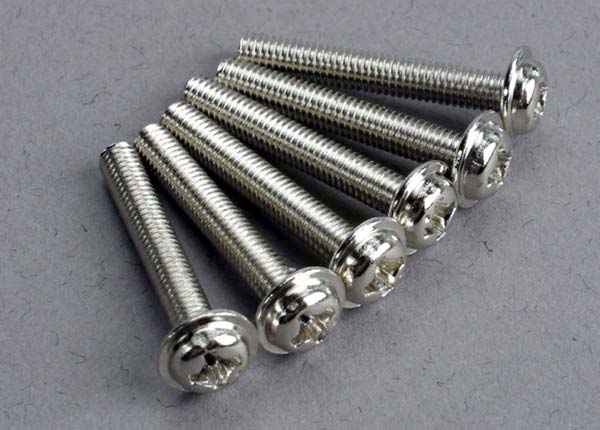 Traxxas 3188 Screws, 3x20mm washerhead machine (6) - TRA3188