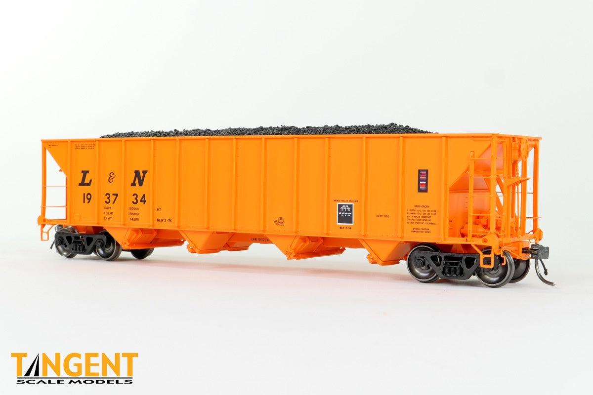Tangent HO Louisville & Nashville (L&N) "Delivery Orange" 1974 Bethlehem Steel 3350CuFt Quad Coal Hopper - #193703