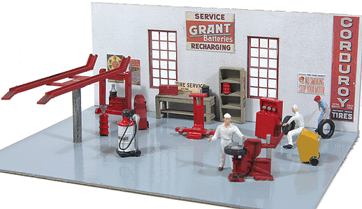 JL Innovative 498 HO Gas Station Interior Equipment & Tool Detail Set -- Unpainted pkg(16)