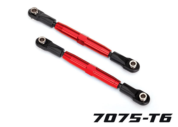 Traxxas 3644R Camber links, Rear (TUBES - Red-anodized, 7075-T6 aluminum, stronger than titanium) (73mm) (2)/ rod ends (4)/ aluminum wrench (1) (#2579 3x15 BCS (4) required for installation) - TRA3644R