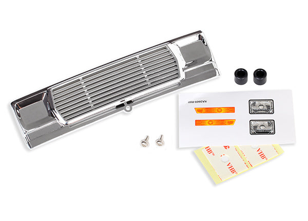 Traxxas 3656 Grille, Bigfoot No. 1 (chrome)/ decals/ adhesive tape/ Mounting Hardware - TRA3656