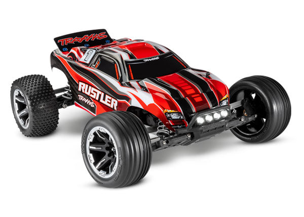 Traxxas 37054-61 RUSTLER WITH LED LIGHTS - Red - TRA37054-61-RED