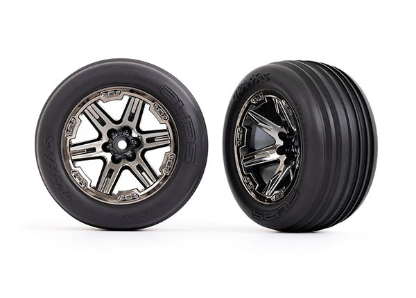 Traxxas 3771R T&W RXT BLACK CHROME 2.8 RIBBED - TRA3771R