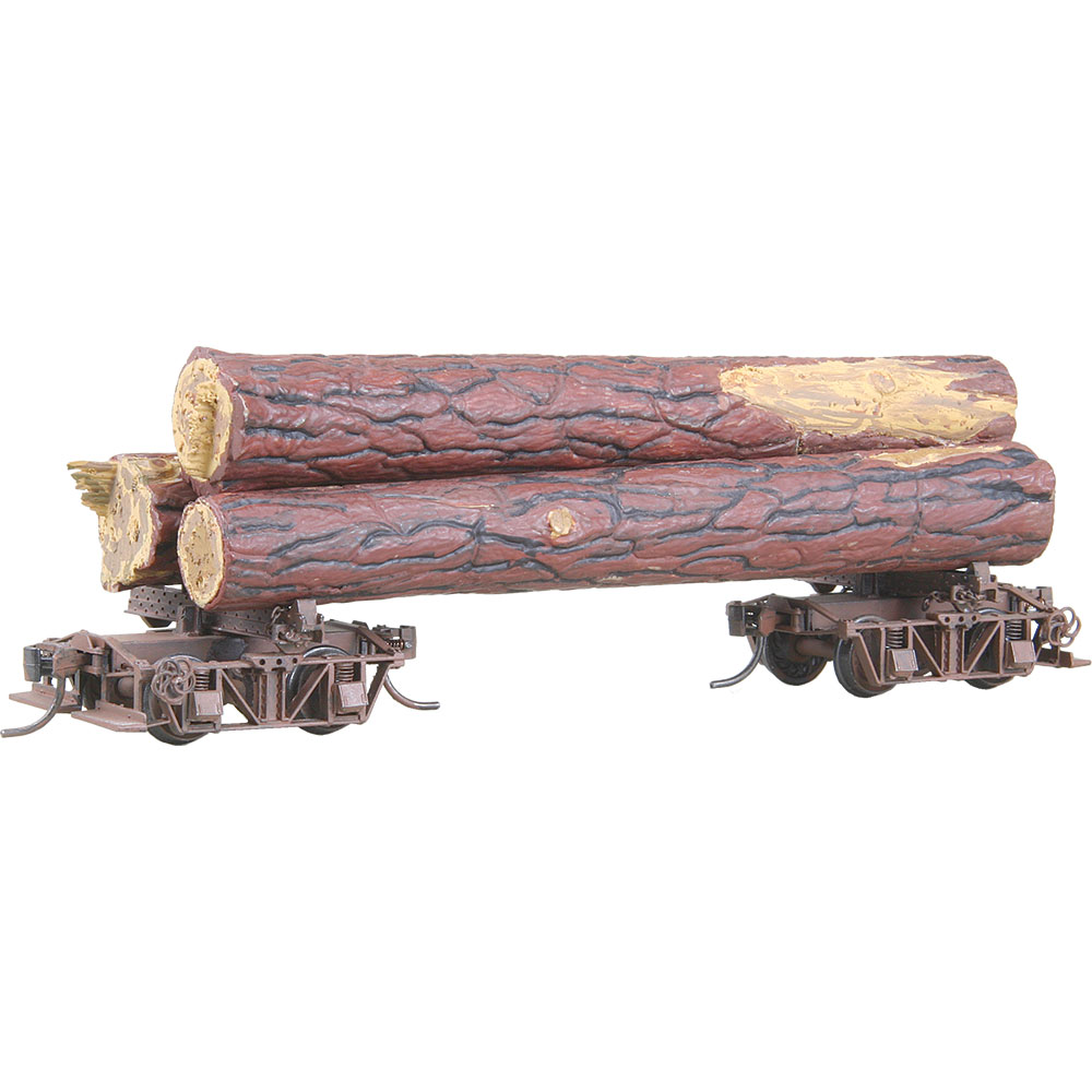 Kadee #101 Disconnect Log Car Trucks with Logs - Kit -- Undecorated - 380-101