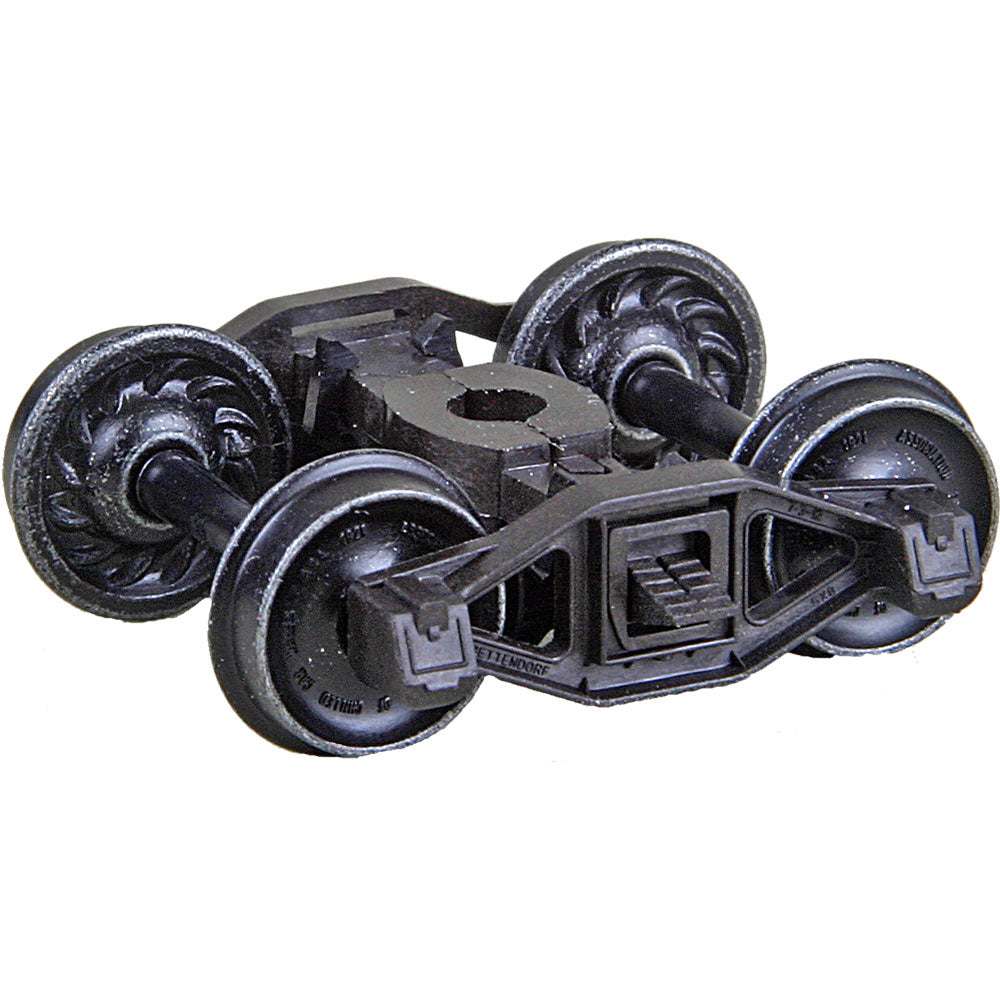 Kadee Bettendorf T-Section Self-Centering HGC Leaf-Spring Caboose Trucks -- Code 110 (.110") 33" Ribbed-Back RP-25 Wheels 1 Pair - 380-581