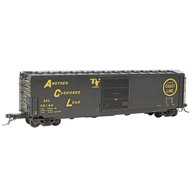 Kadee HO PS-1 50' Boxcar - Ready to Run -- Atlantic Coast Line #35144 (As-Built 1962, black, yellow)