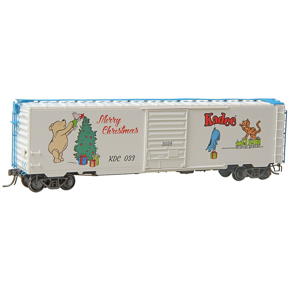 Kadee #6934 HO Scale Winnie-the-Pooh and Friends 2025 Christmas Car with Blue Details KDC #033 - RTR 50' PS-1 Boxcar
