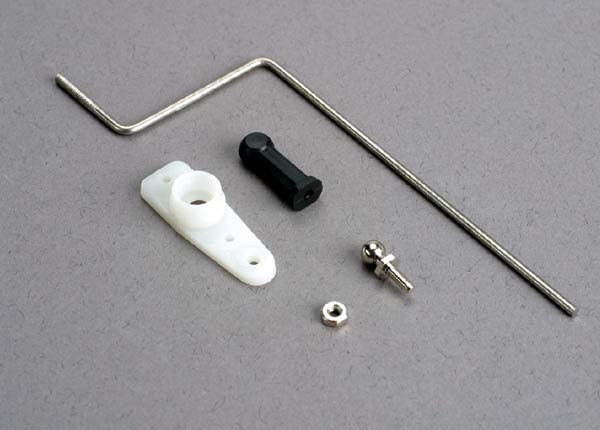 Traxxas 3825 Steering rod / plastic rod end / chrome threaded ball & nut / Servo Horn - TRA3825