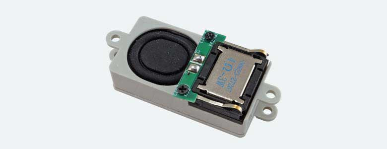 ESU Rectangular Speaker with Enclosure -- 4 Ohm, 11/16 x 1-3/8 x 7/16" 18 x 35 x 11mm
