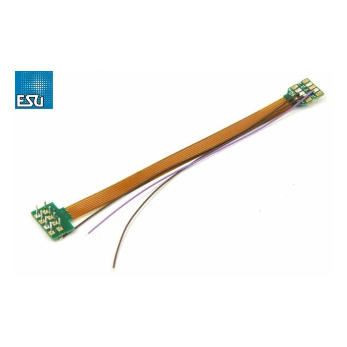 LokSound By ESU 18-Pin Next18 Socket-to-NEM652 8-Pin Adapter Board -- 3-7/16" 8.8cm Wire Leads, Includes Heat-Shrink Tubing - 397-51995
