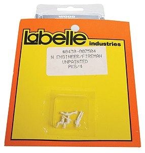Labelle Steam-Era Engineer & Fireman Set (Unpainted) -- 1 Each: Waving, Sitting, Slouching & Leaning - 430-7504