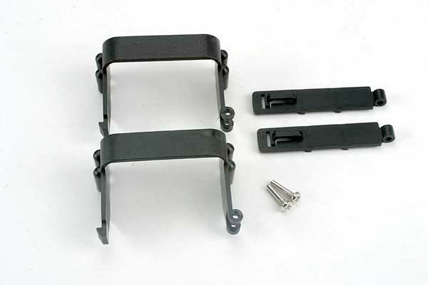 Traxxas 4325 Battery holders(with doors)(2) / 3x13mm screw pins (2) - TRA4325