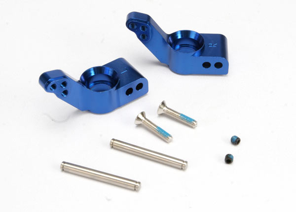 Traxxas 4352X Stub Axle Carriers , - Blue-anodized 6061-T6 aluminum , Rear (1.5 degrees toe-in)(Left & Right) - TRA4352X