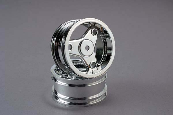Traxxas 4372 Wheels , chrome , three-spoke (2) - TRA4372