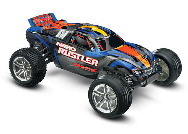 Traxxas 44096-3 Nitro Rustler: 1/10-Scale Nitro Powered 2WD Stadium Truck - TRA44096-3-BLUE