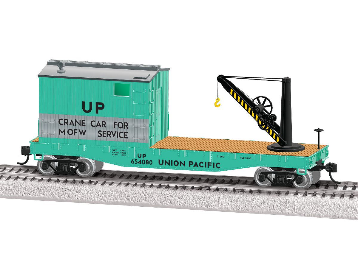 Lionel HO 2654080 Work Crane - Ready to Run -- Union Pacific #654080 (MOW green, silver, black)