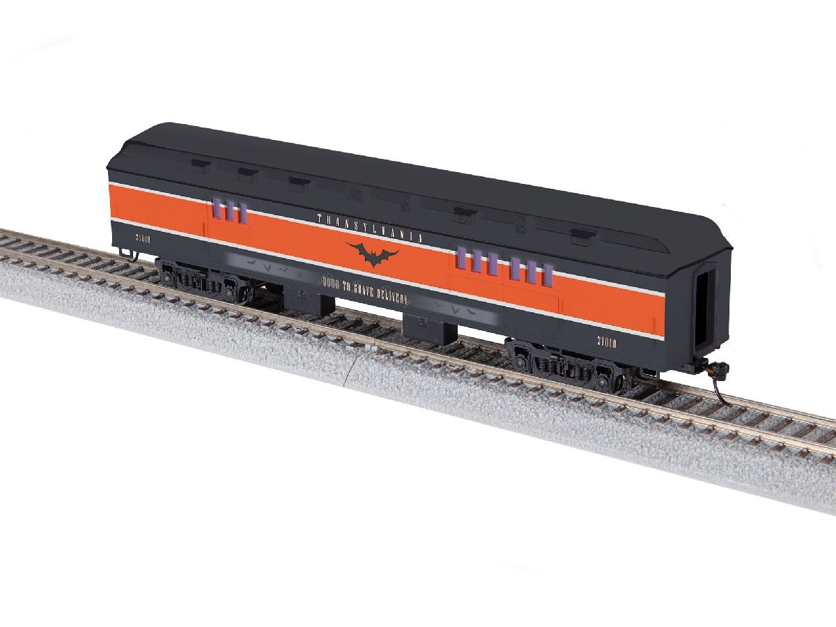 Lionel HO 2655010 Heavyweight Baggage - Ready to Run -- Transylvania Railroad #31010 (black, orange, white)
