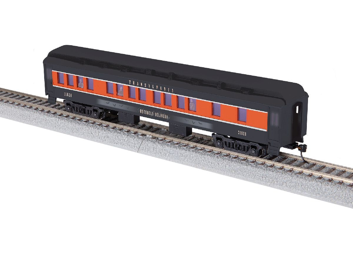 Lionel HO 2655020 Heavyweight Coach - Ready to Run -- Transylvania Railroad #31020 (black, orange, white)