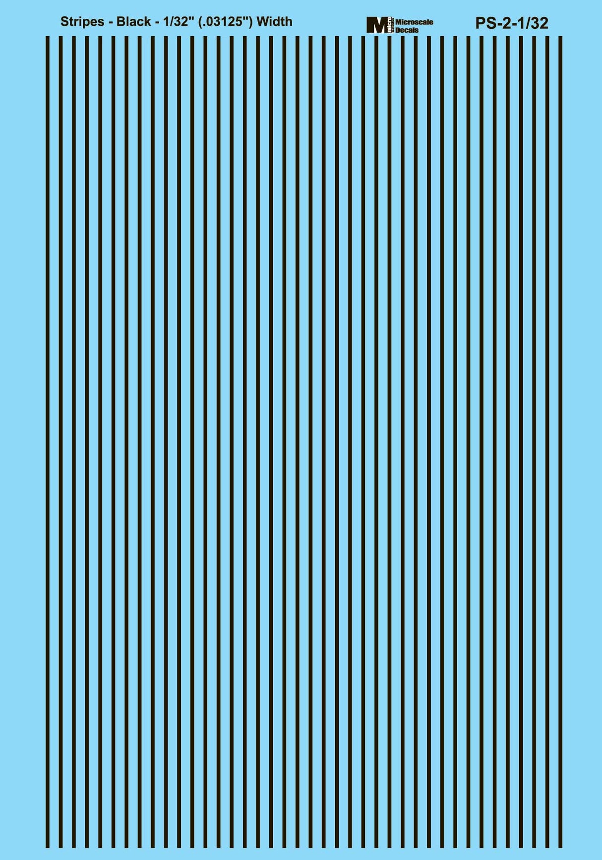 Microscale Decals - PS-2-1-32 Parallel Strips -- Black - 1/32" Wide
