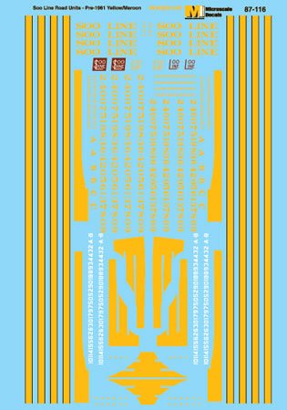Soo Line - SOO (Minneapolis, St. Paul &amp; Saulte St. Marie - MStP&amp;SSM) -- Road Unit Diesel Locomotives (marron, yellow; "Christmas Tree") 1950-1960