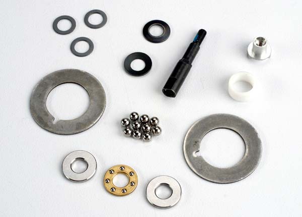 Traxxas 4630 Rebuild Kit-Differential shaft / adjusting nut / rings(2) / balls(10 / PTFE-coated Bushing / thrust bearing / thrust Washers (2) / spring Washers (2) / fiber Washers (4) - TRA4630