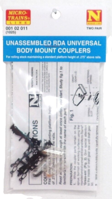 Micro-Trains N Magne-Matic Coupler w/Body Mount Draft Gear 2 Pairs -- Kit - 489-102011