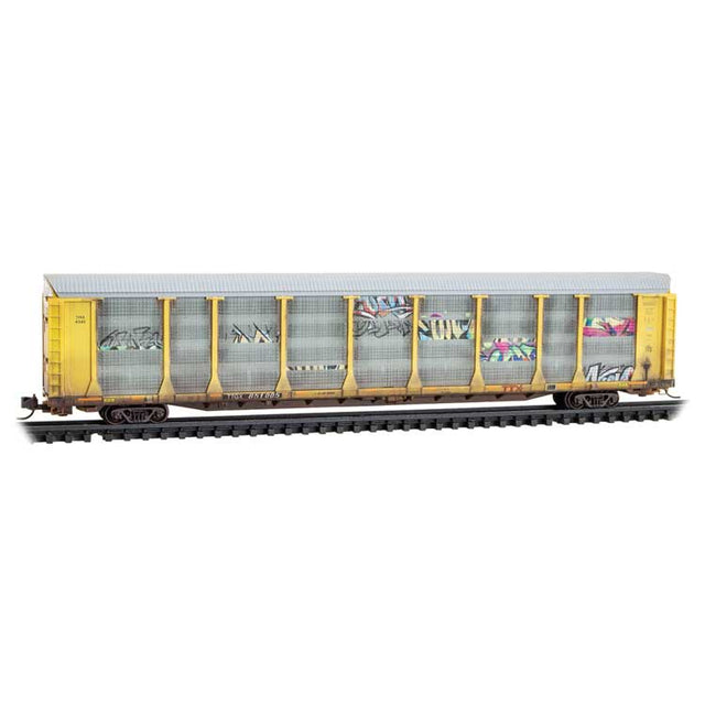 Partially Enclosed Auto Rack Micro-Trains 111 44 490 N 89' Tri-Level Enclosed Auto Rack - Ready to ...