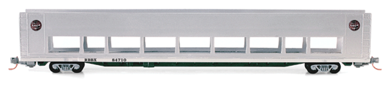 Micro-Trains Modified Bi-Level Open Auto Rack w/2 Containers & Equipment Load - Ready to Ru -- Ringling Bros. and Barnum & Bailey(TM) #84708 (silver) - 489-11200710