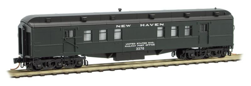 Micro-Trains Pullman Heavyweight 60' Railroad Post Office - Ready to Run -- New Haven #3270 (black) - 489-14000100