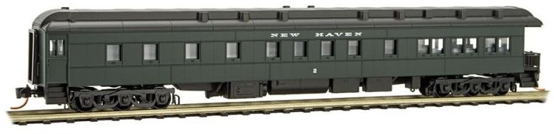 Micro-Trains Pullman Heavyweight 3-2 Observation - Ready to Run -- New Haven #2 (Pullman Green, black) - 489-14400100