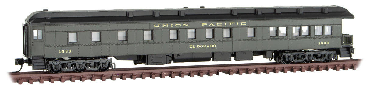 Micro-Trains ullman Heavyweight 3-2 Observation - Ready to Run -- Union Pacific 1536 El Dorado (Pullman Green, black) - 489-14400420