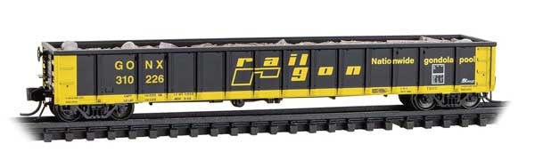 Micro-Trains N 52'6" Greenville 2494 Mill Gondola - Ready to Run -- Railgon GONX #310226 (black, yellow)