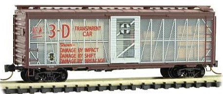 Micro-Trains 40' Single-Door Boxcar - Ready to Run -- Santa Fe 10000 (Impact Car, Boxcar Red, "Transparent") - 489-2000187