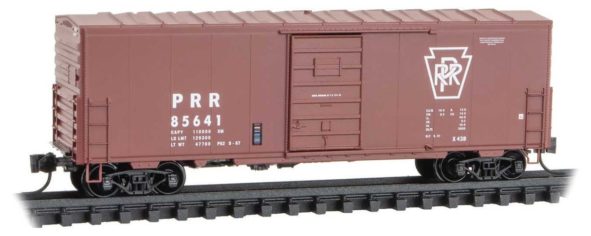 Micro-Trains 40' Single-Door Boxcar No Roofwalk - Ready to Run -- Pennsylvania Railroad #85641 (Tuscan, Plain Keystone, ACI Label) - 489-2400181