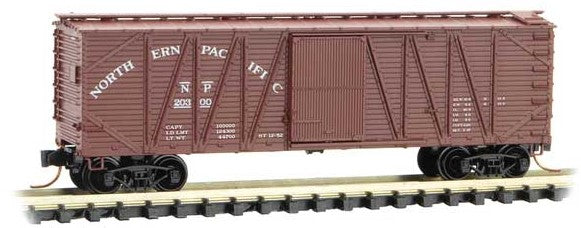 Micro-Trains 40' Outside-Braced Single-Door Boxcar - Ready to Run -- Northern Pacific 20300 (Boxcar Red) - 489-2800250