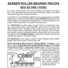 Micro-Trains N Scale Barber Roller-Bearing Trucks -- Less Couplers  1 Pair