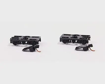Micro-Trains N Scale Six-Wheel Passenger Car Trucks -- With Adjustable Couplers  1 Pair