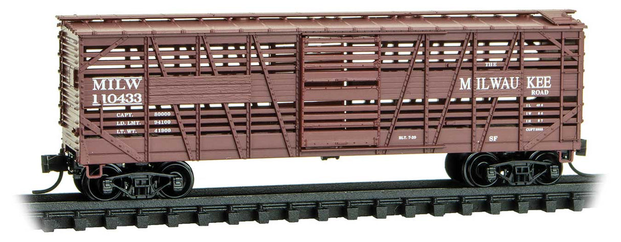 40' Despatch Stock Car - Ready to Run -- Milwaukee Road #110433 (Boxcar Red)