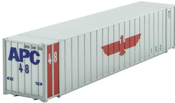 Micro-Trains 48' Rib-Side Container - Assembled -- APC 481713 (white, red, blue, APL Eagle Logo) - 489-46800011